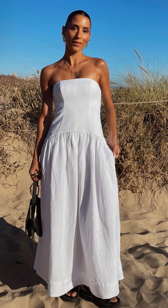 Shona Joy Blanc Linen Dress