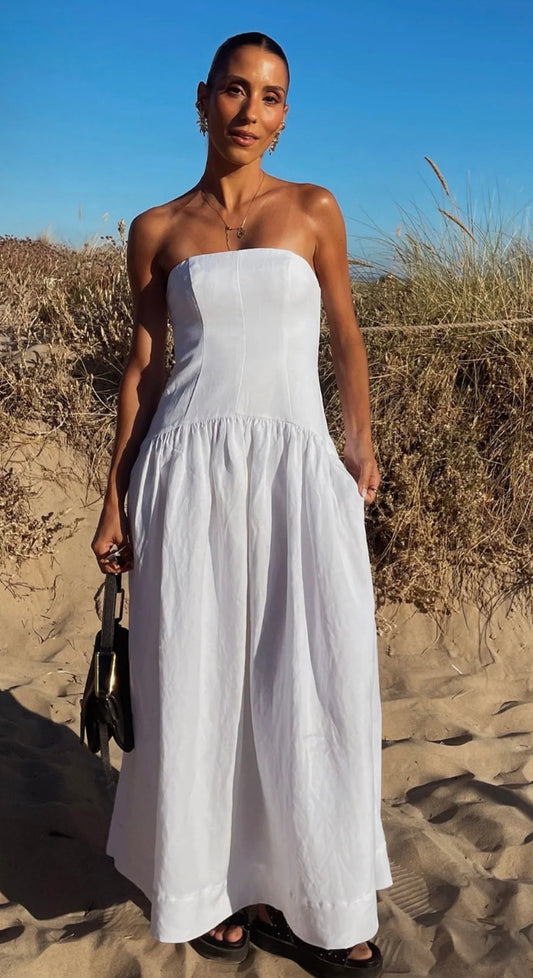 Shona Joy Blanc Linen Dress