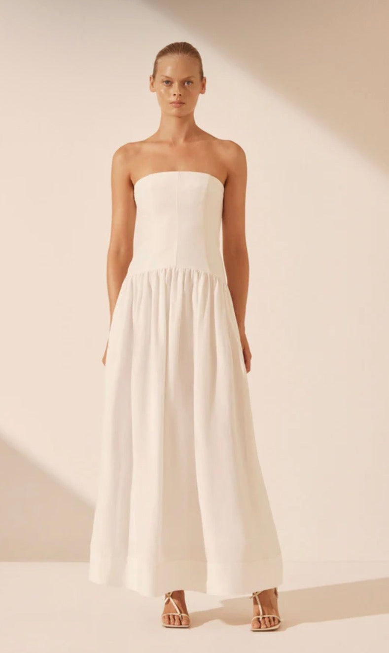 Shona Joy Blanc Linen Dress