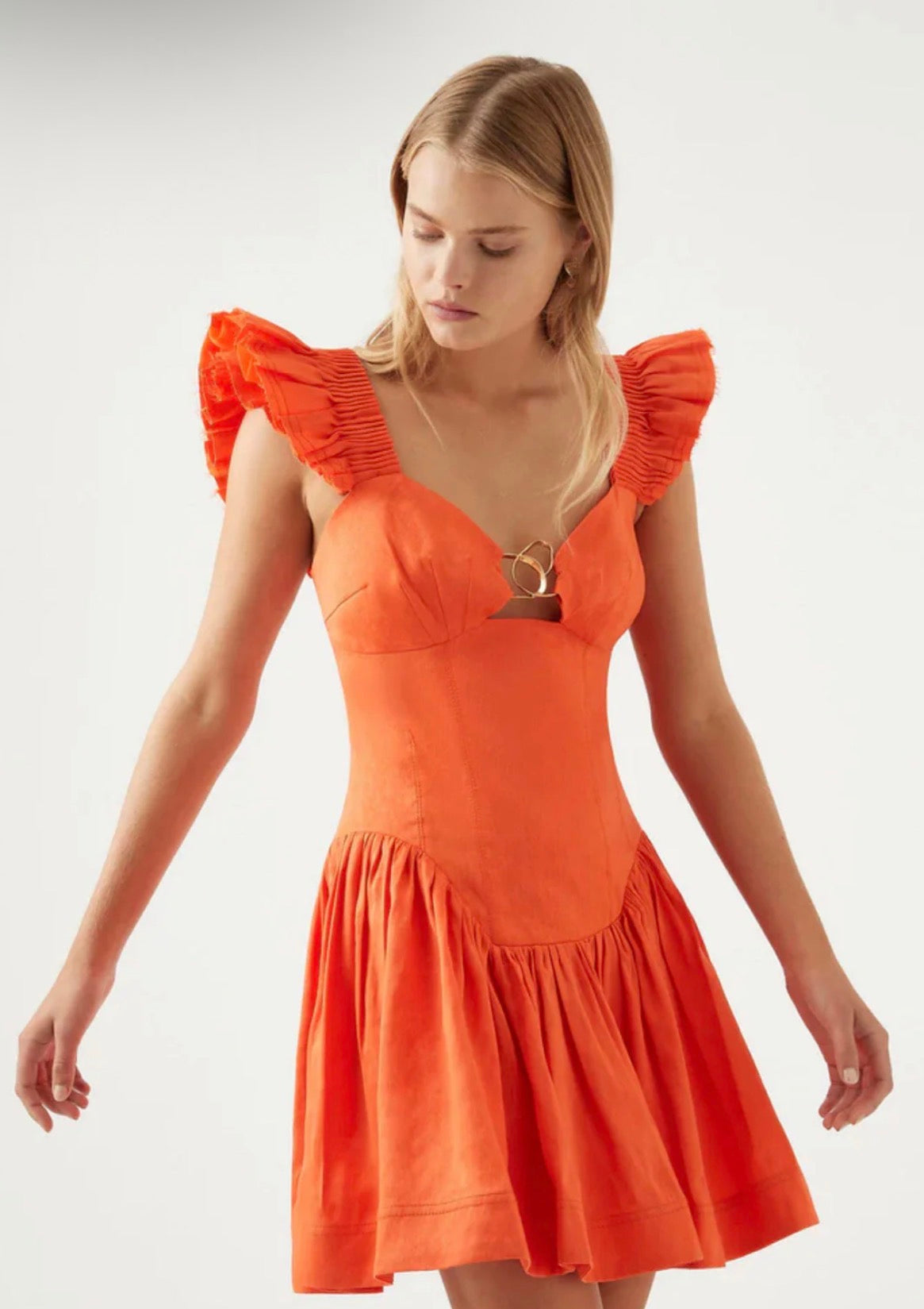 Aje Simone Frill Sleeve Mini